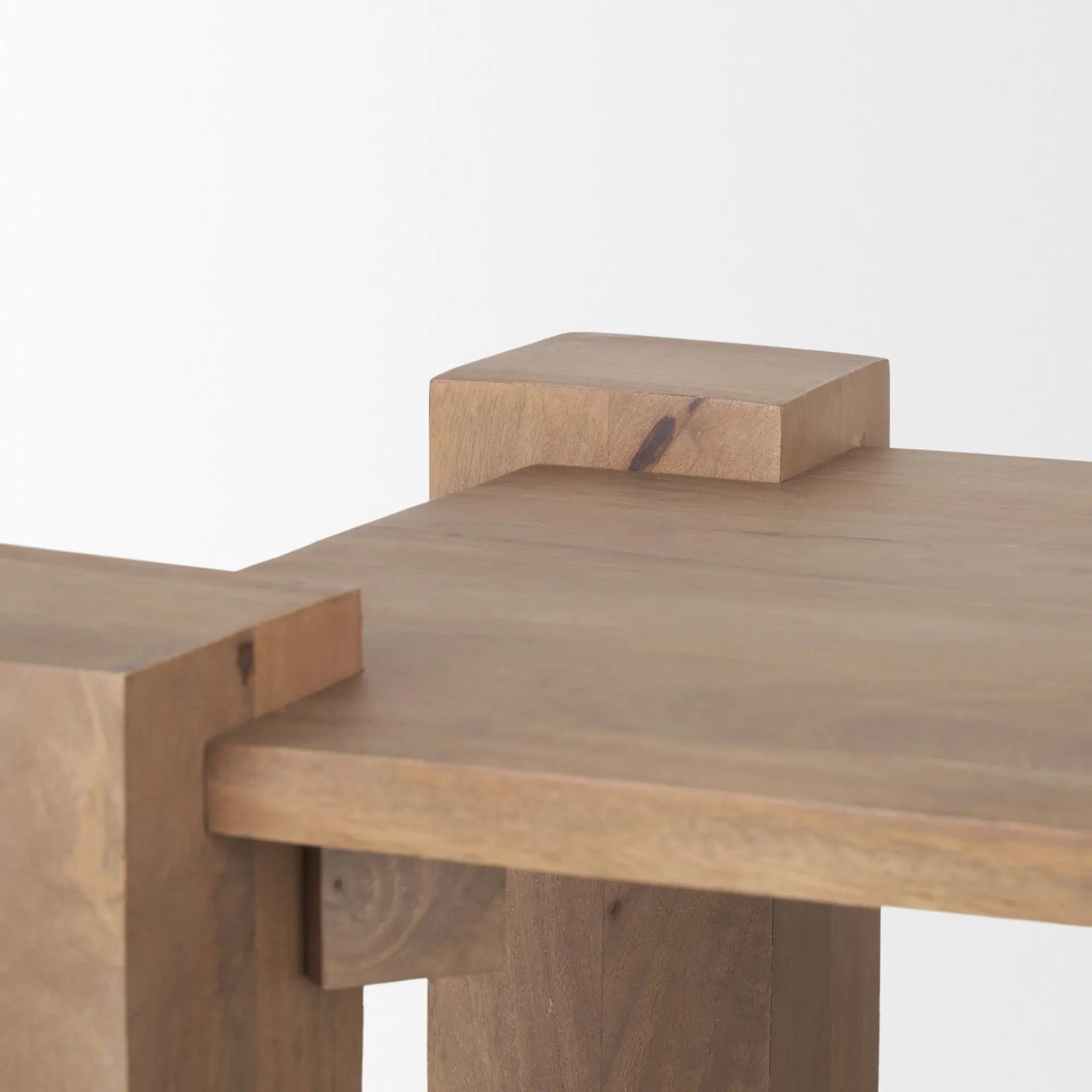 22" Natural Distressed Solid Wood Square End Table Homeroots Living Room
