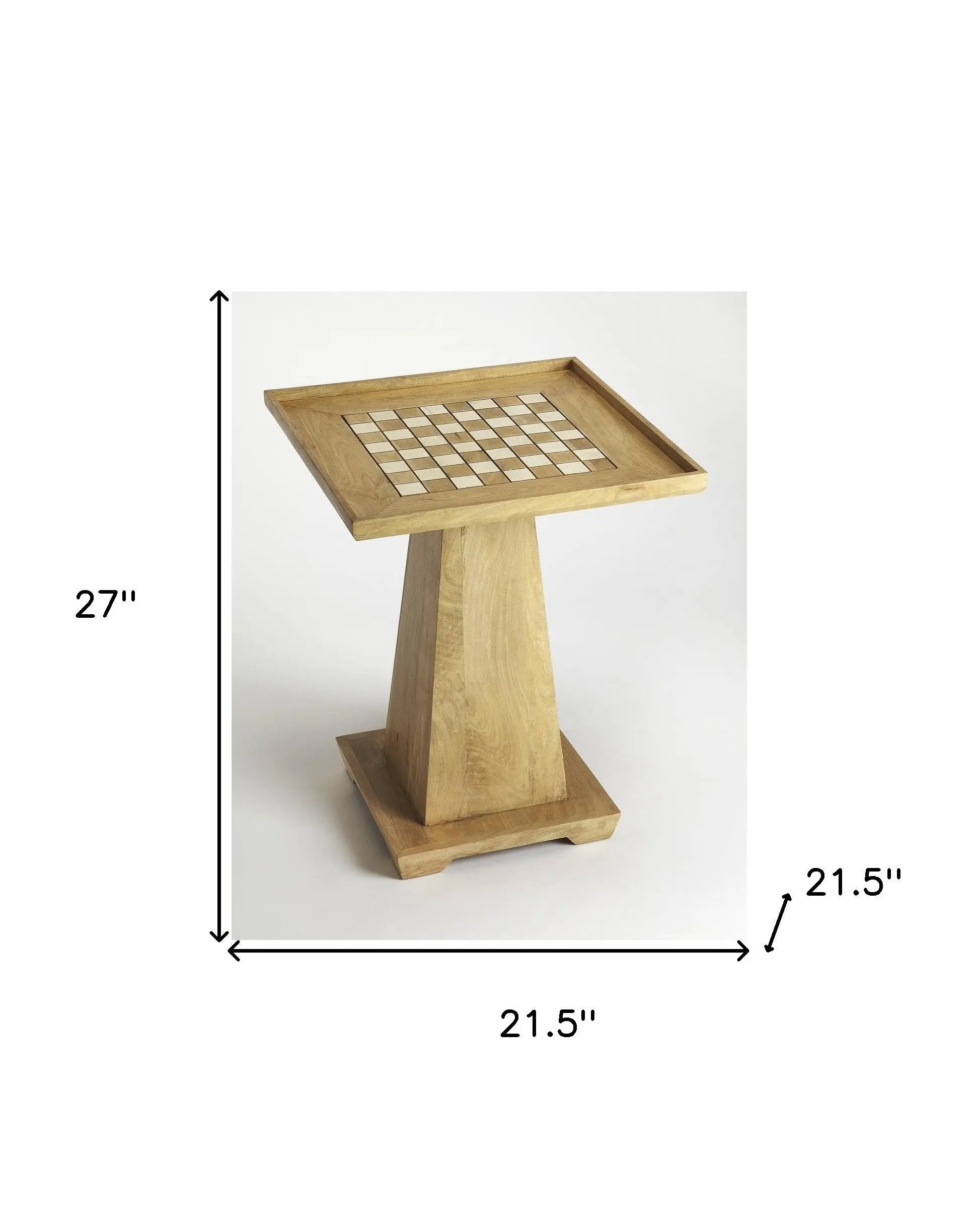 22" Natural Wood Square Pedestal Coffee Table Homeroots Living Room