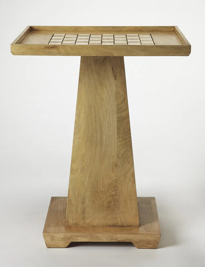 22" Natural Wood Square Pedestal Coffee Table Homeroots Living Room