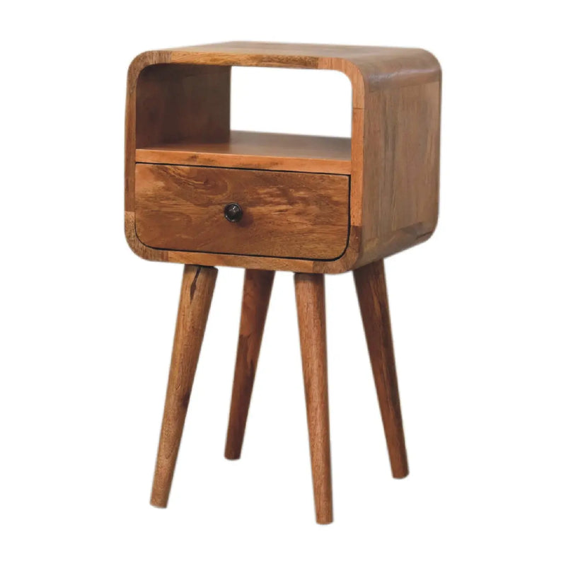 22" Oak Solid Wood Square One Drawer Nightstand Homeroots Bed & Bath