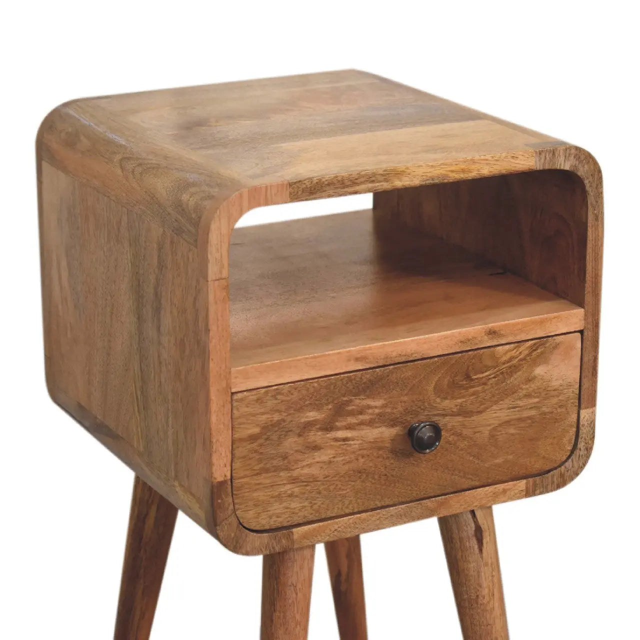 22" Oak Solid Wood Square One Drawer Nightstand Homeroots Bed & Bath