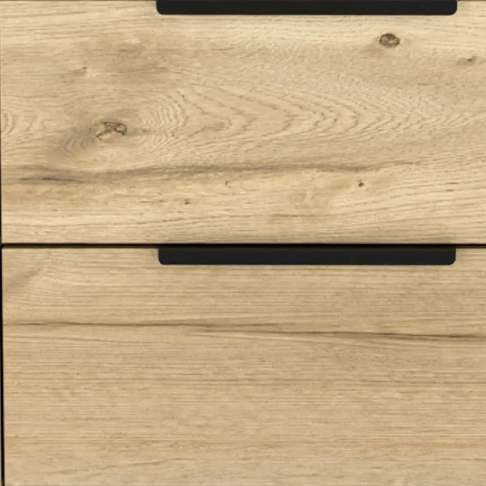 22" Oak Wood Two Drawer Nightstand Homeroots Bed & Bath