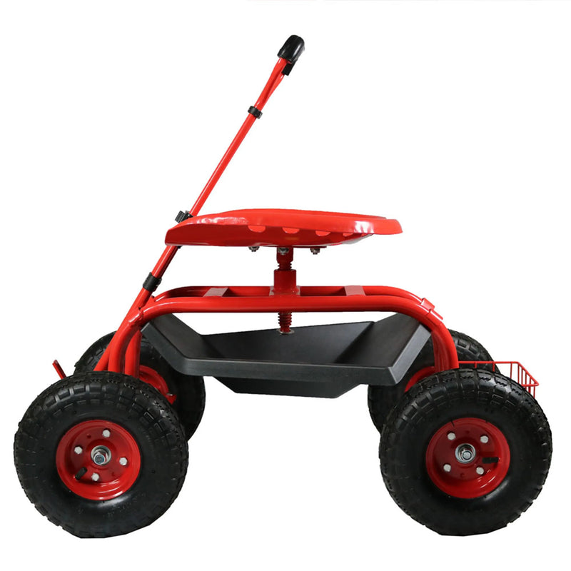 22" Red Steel Garden Stool Homeroots Outdoor