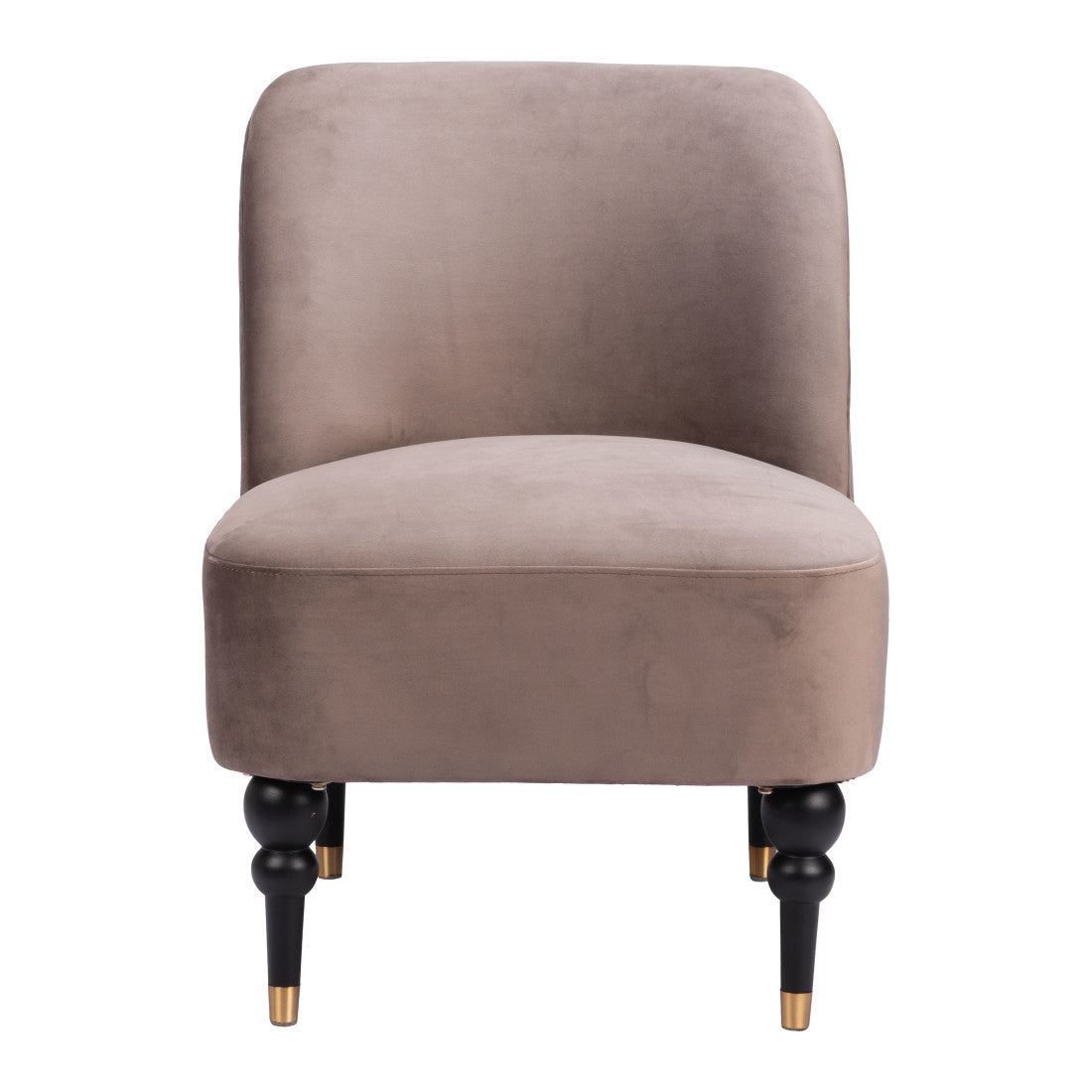 22" Taupe And Black And Gold Velvet And Upholstered Side Chair Homeroots Living Room