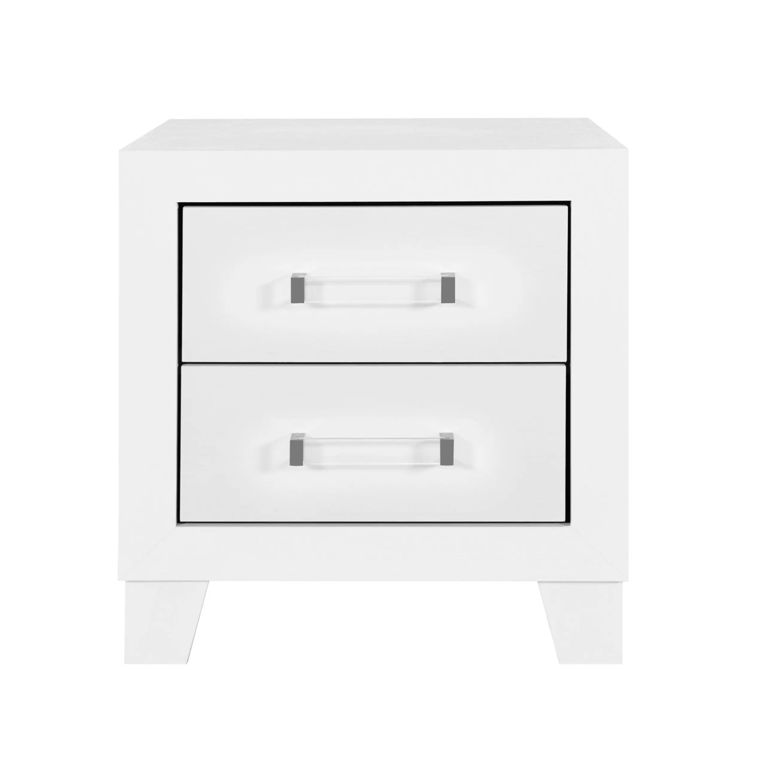 22" White Two Drawer Wood Nightstand Homeroots Bed & Bath