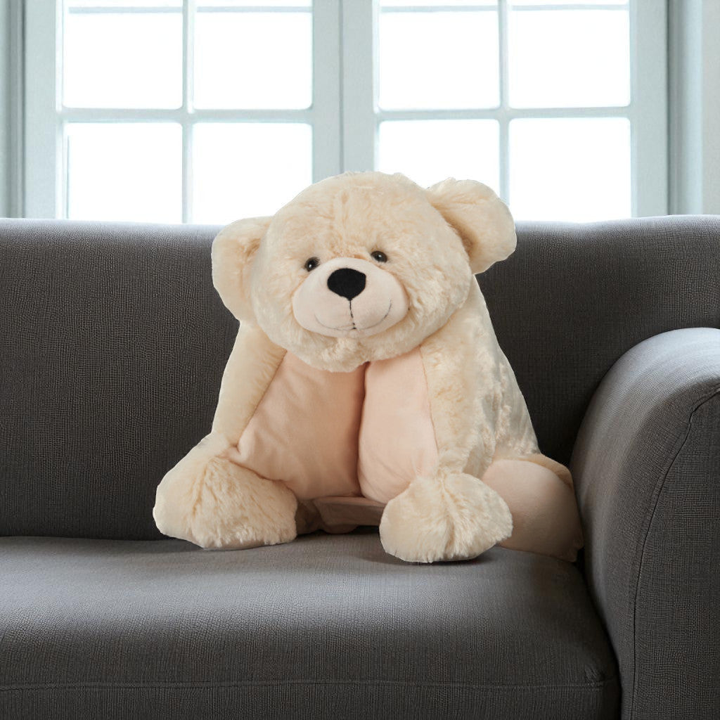 22" X 18" Ivory Bear Throw Pillow Homeroots Home Decor