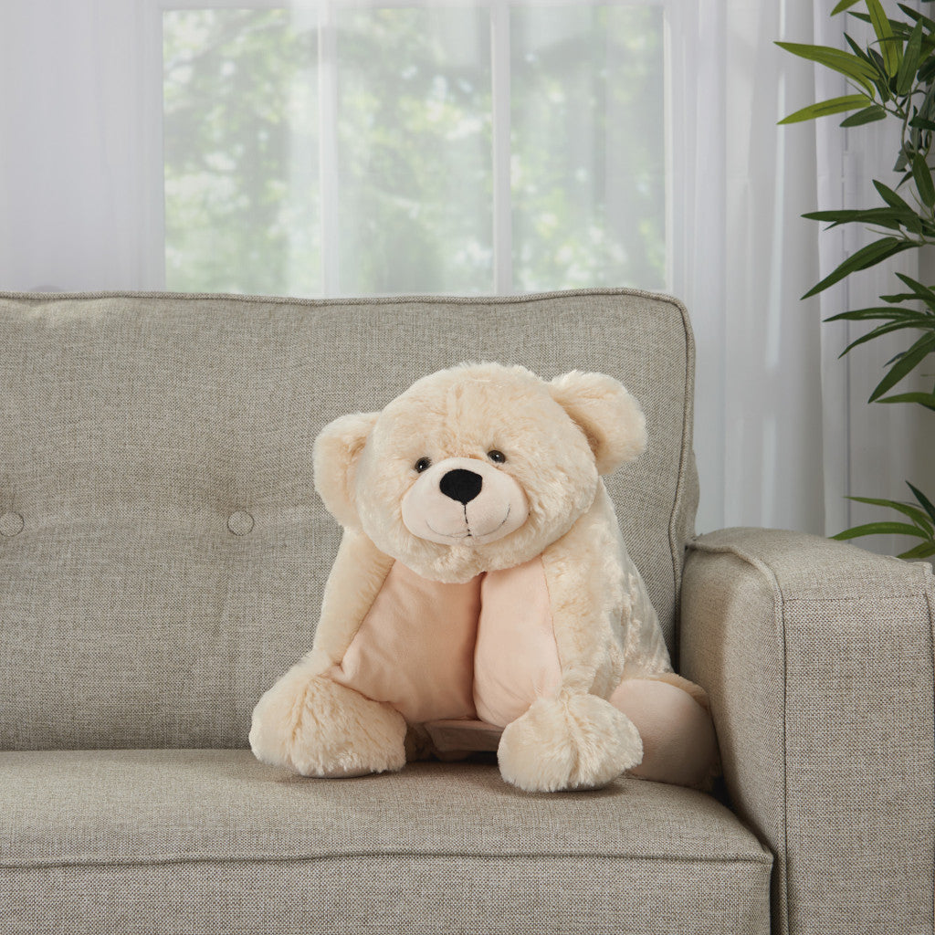22" X 18" Ivory Bear Throw Pillow Homeroots Home Decor