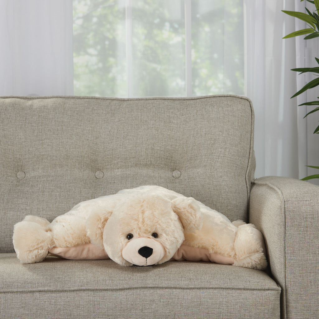 22" X 18" Ivory Bear Throw Pillow Homeroots Home Decor