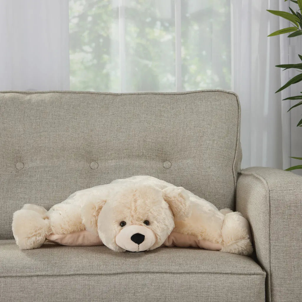 22" X 18" Ivory Bear Throw Pillow Homeroots Home Decor