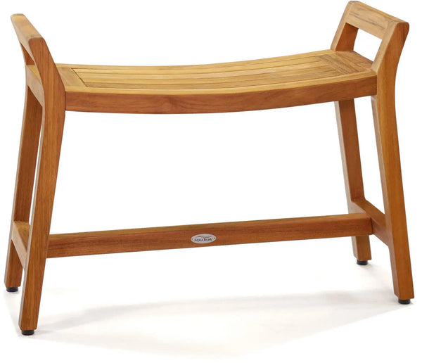 22" X 31" Brown Teak Rectangular Shower Bench Homeroots Bed & Bath