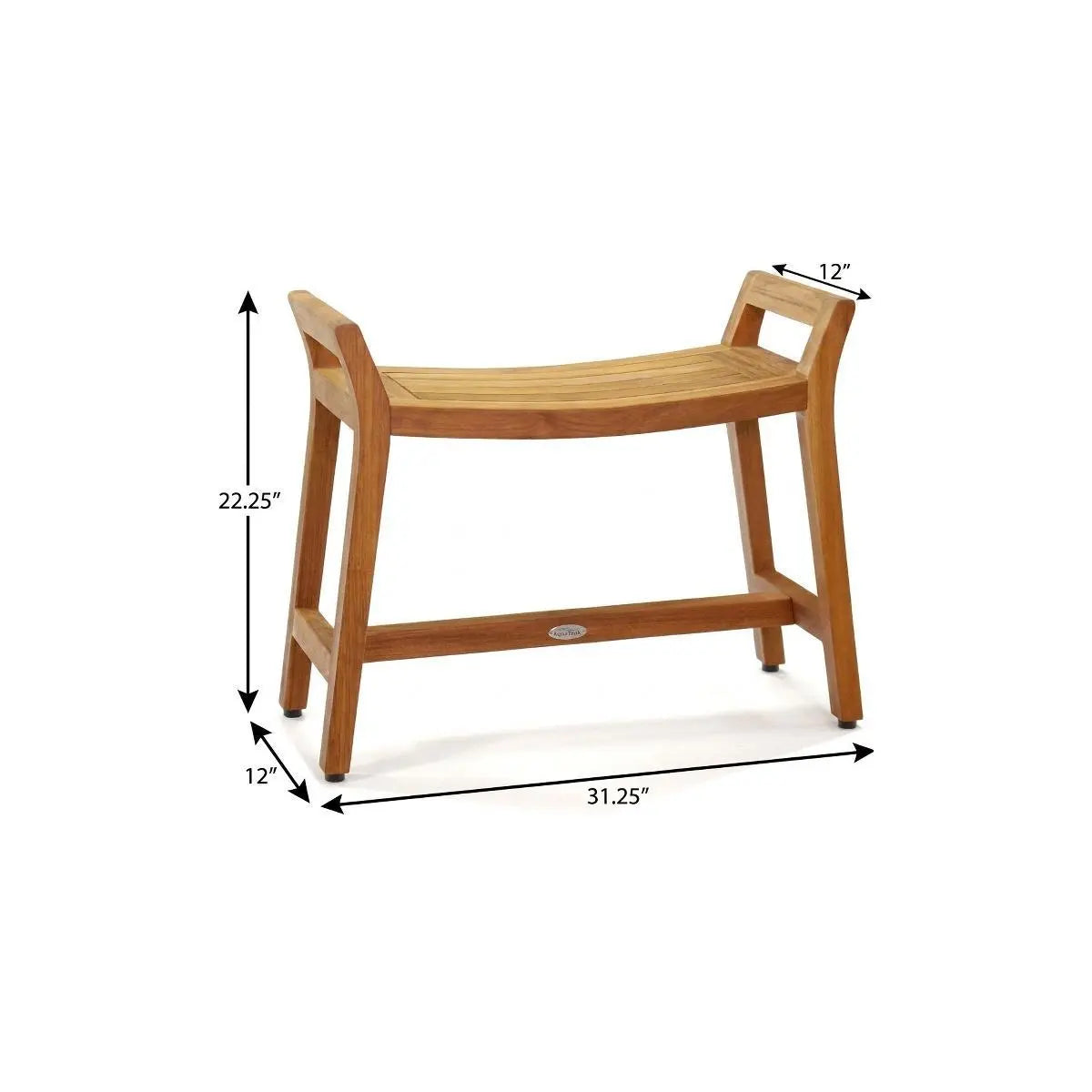 22" X 31" Brown Teak Rectangular Shower Bench Homeroots Bed & Bath