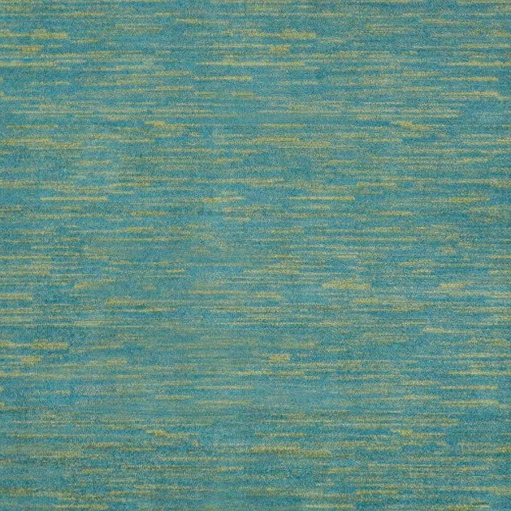 5' X 5' Blue And Green Square Indoor Outdoor Area Rug - GreatEagleInc