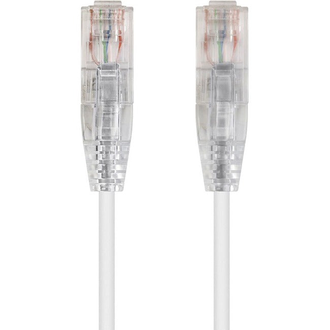 Monoprice SlimRun Cat6 28AWG UTP Ethernet Network Cable, 1ft White - GreatEagleInc
