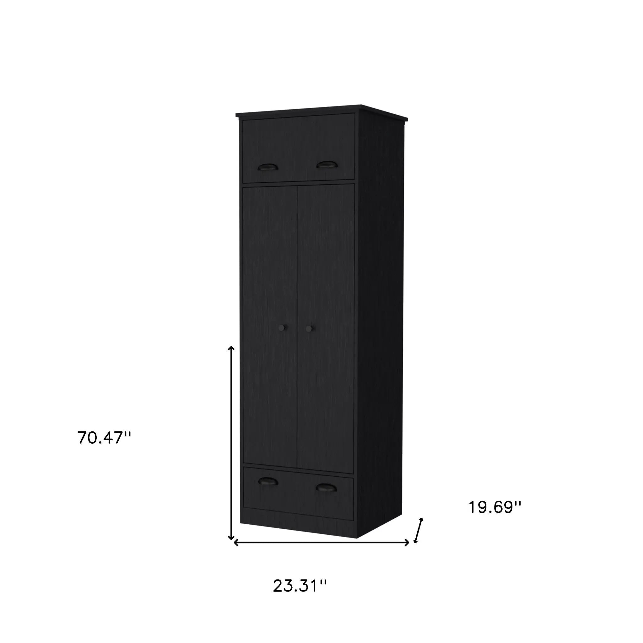 23" Black Drawer Combo Dresser Homeroots Bed & Bath
