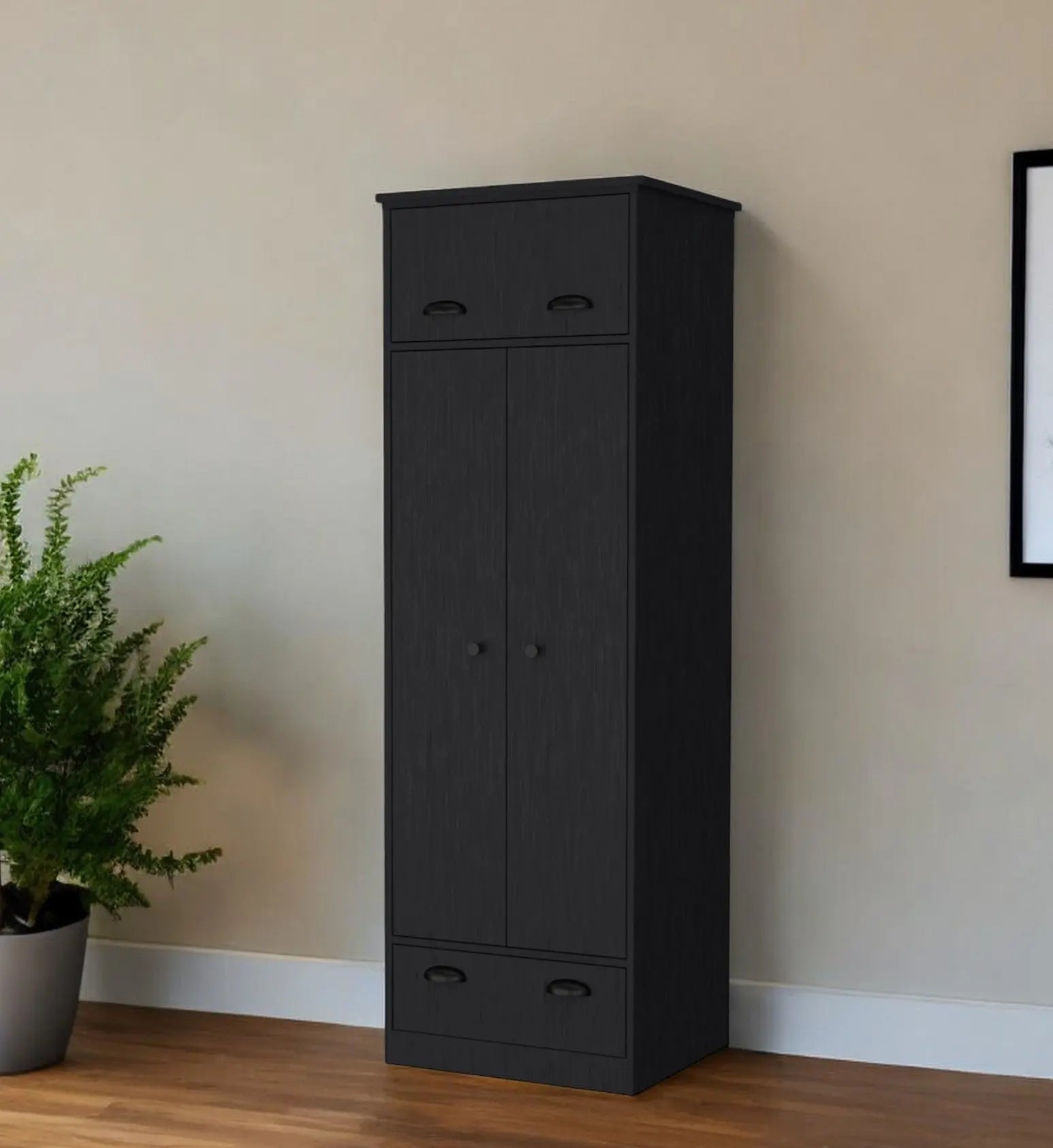 23" Black Drawer Combo Dresser Homeroots Bed & Bath