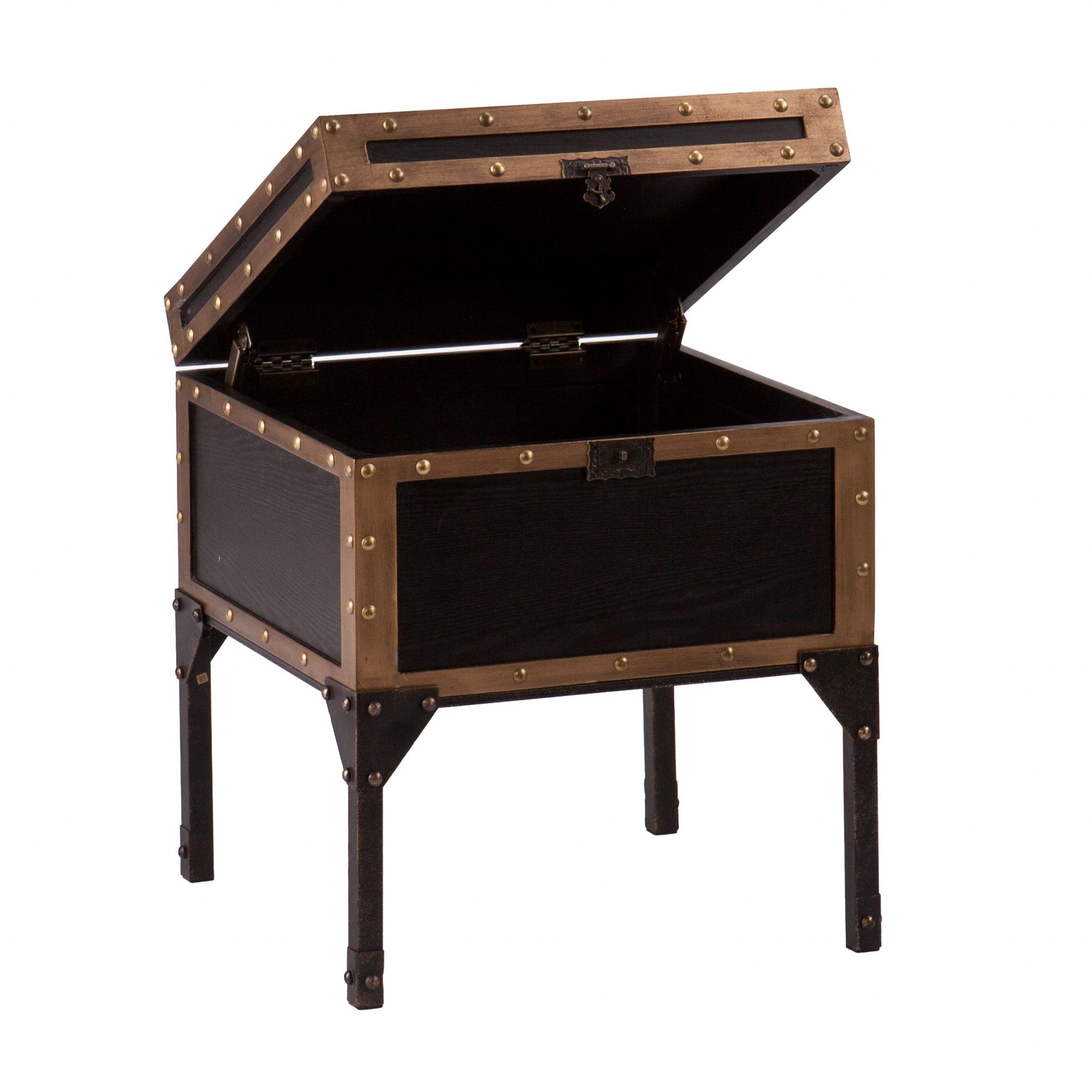 23" Black Manufactured Wood And Iron Square End Table Homeroots Living Room