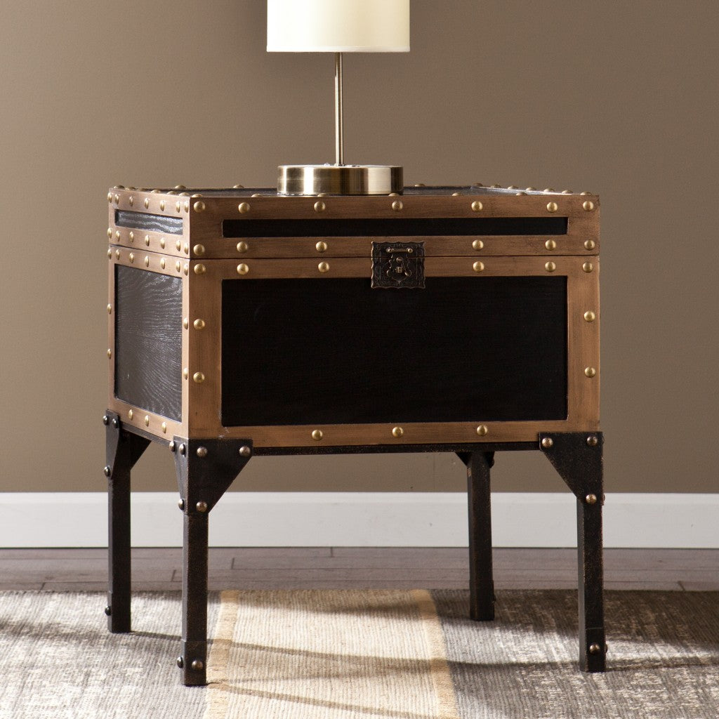 23" Black Manufactured Wood And Iron Square End Table Homeroots Living Room