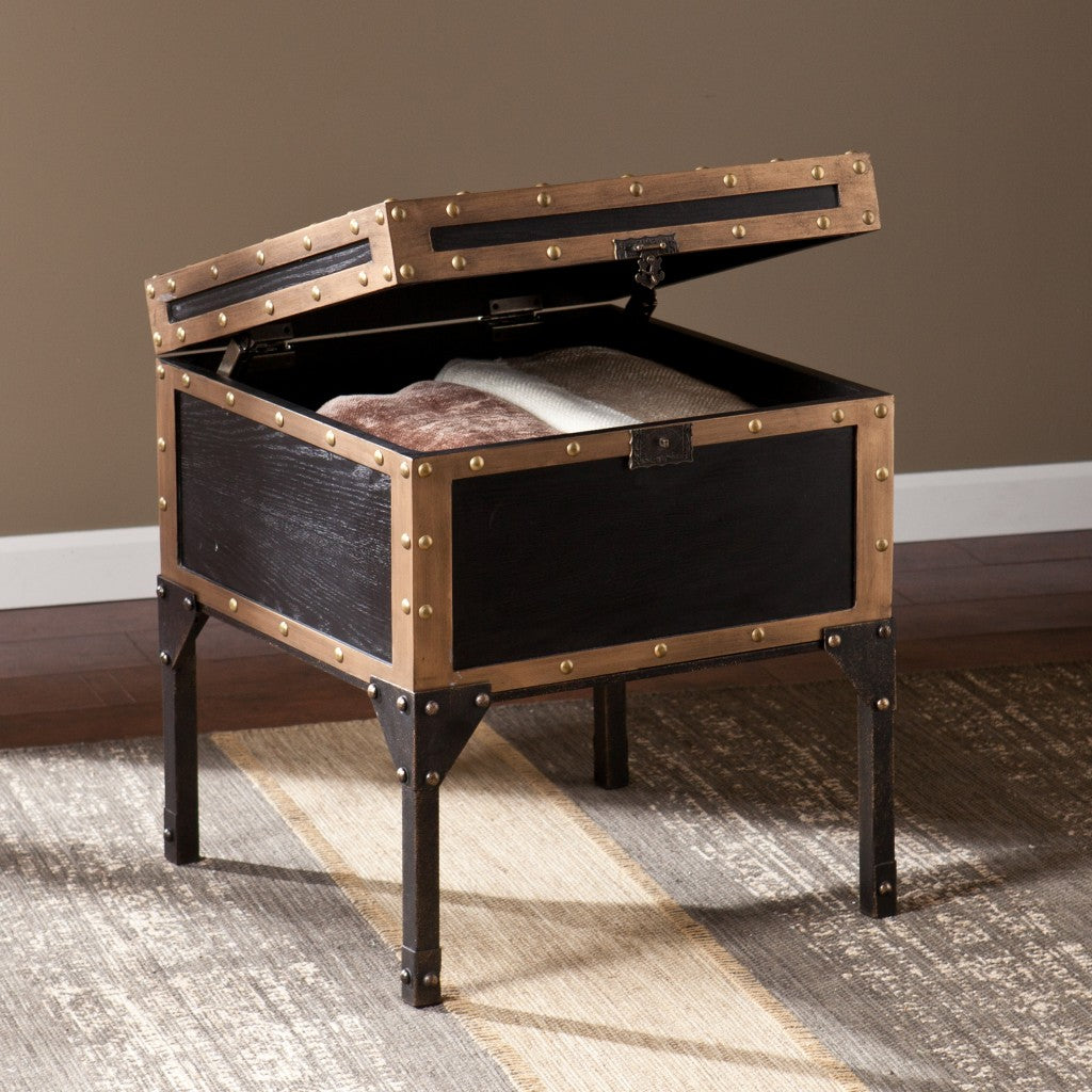 23" Black Manufactured Wood And Iron Square End Table Homeroots Living Room