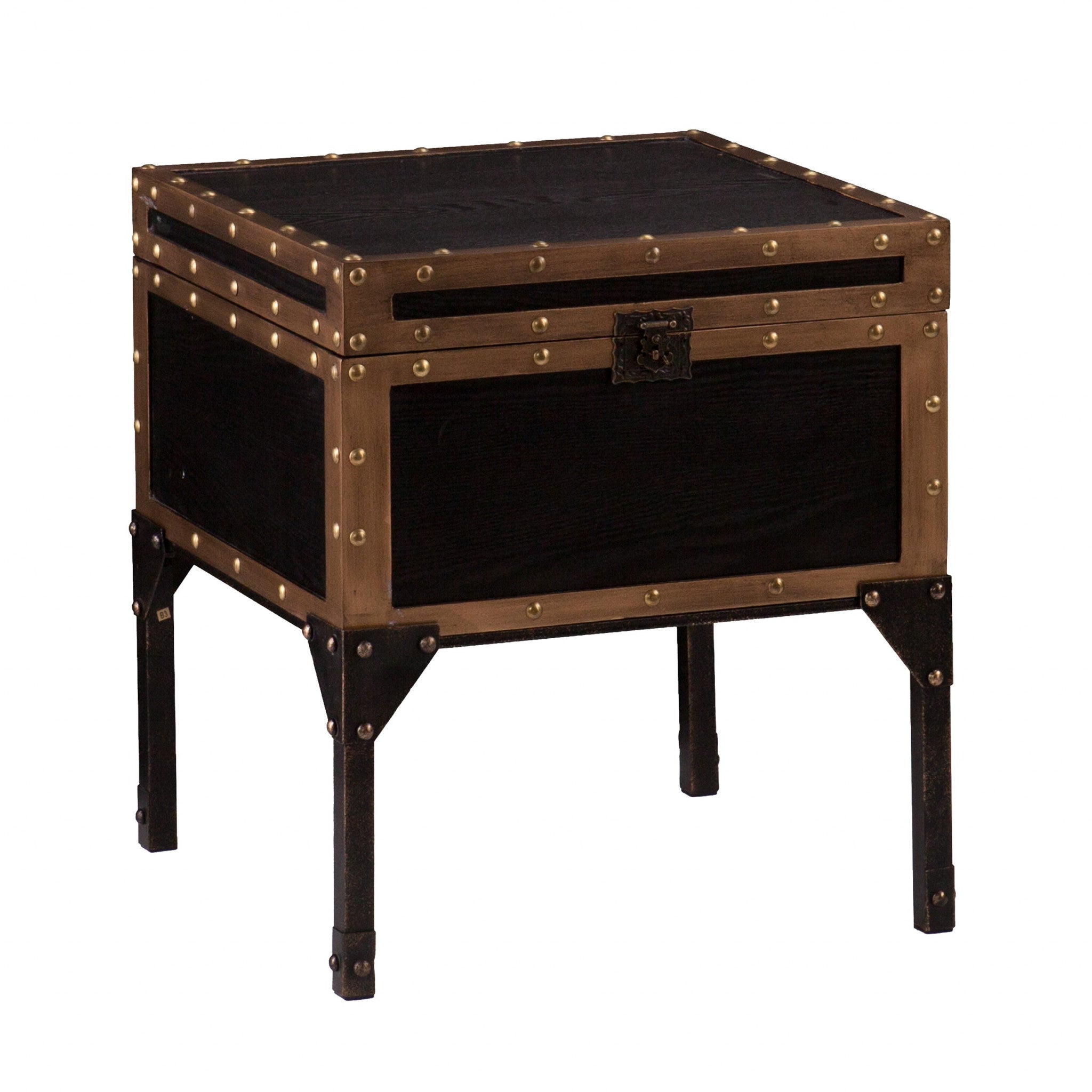 23" Black Manufactured Wood And Iron Square End Table Homeroots Living Room