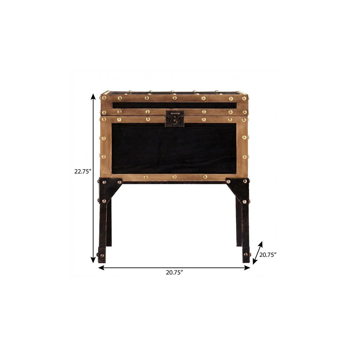 23" Black Manufactured Wood And Iron Square End Table Homeroots Living Room