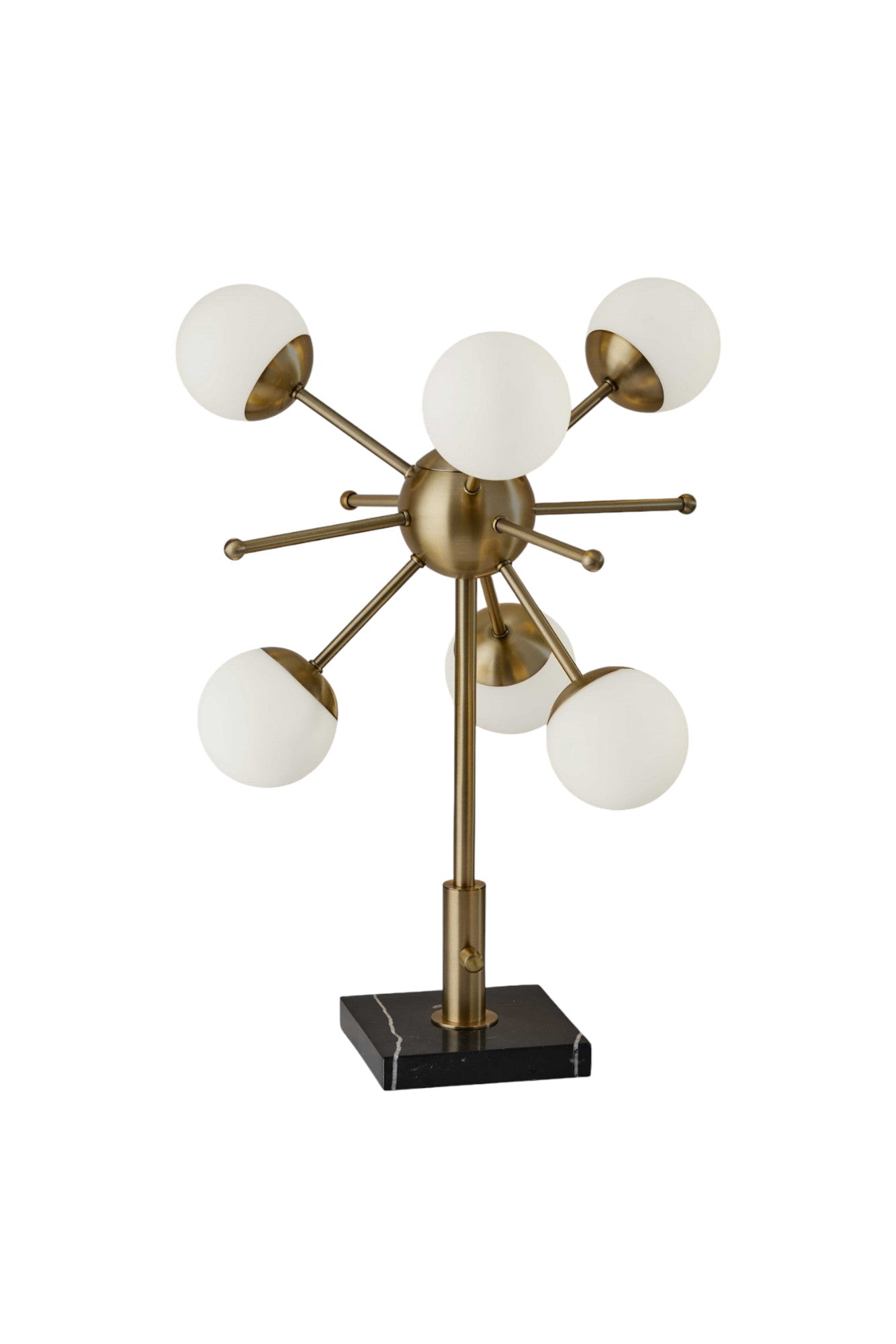 23" Black Metal Six Light Standard Table Lamp - GreatEagleInc