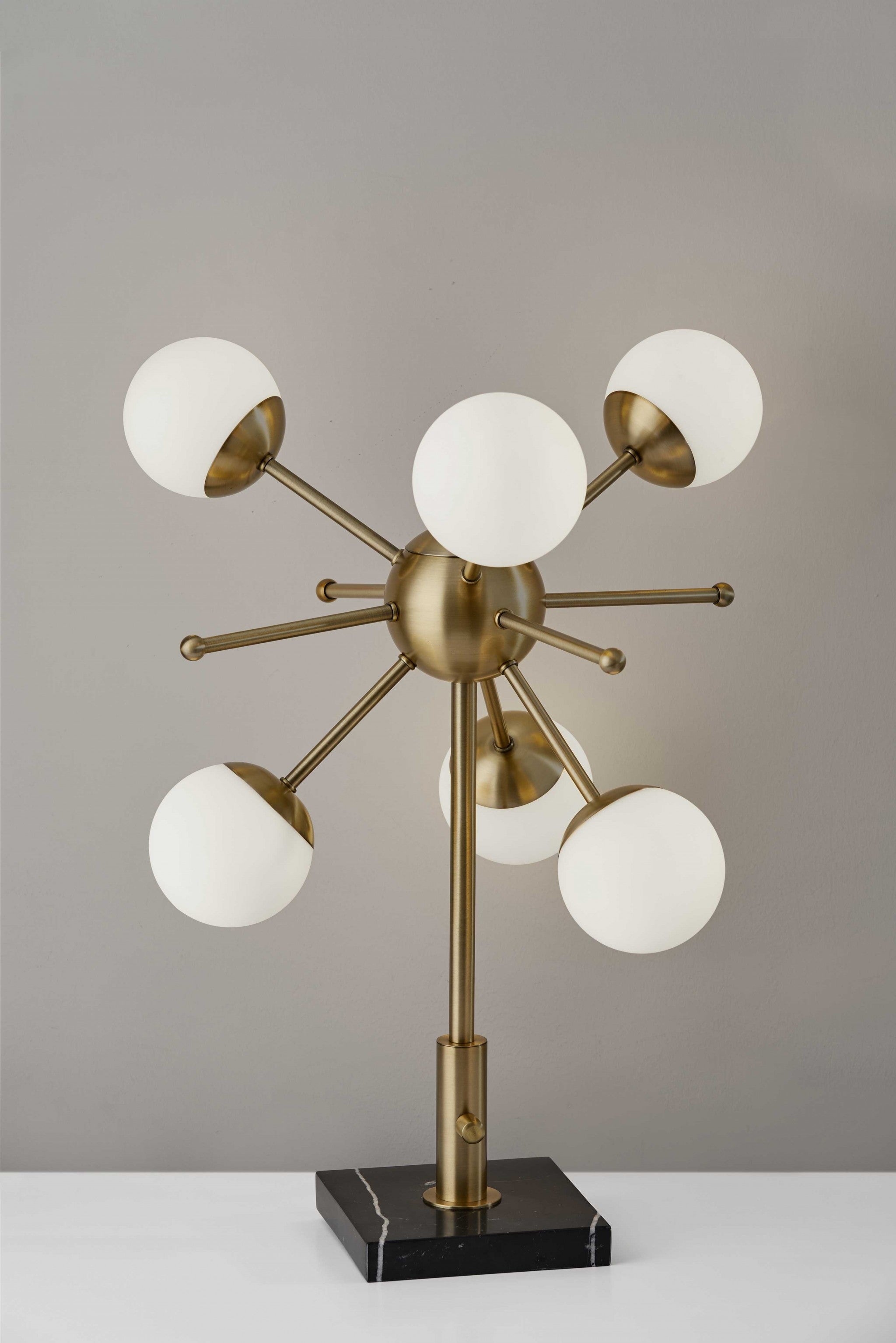 23" Black Metal Six Light Standard Table Lamp - GreatEagleInc