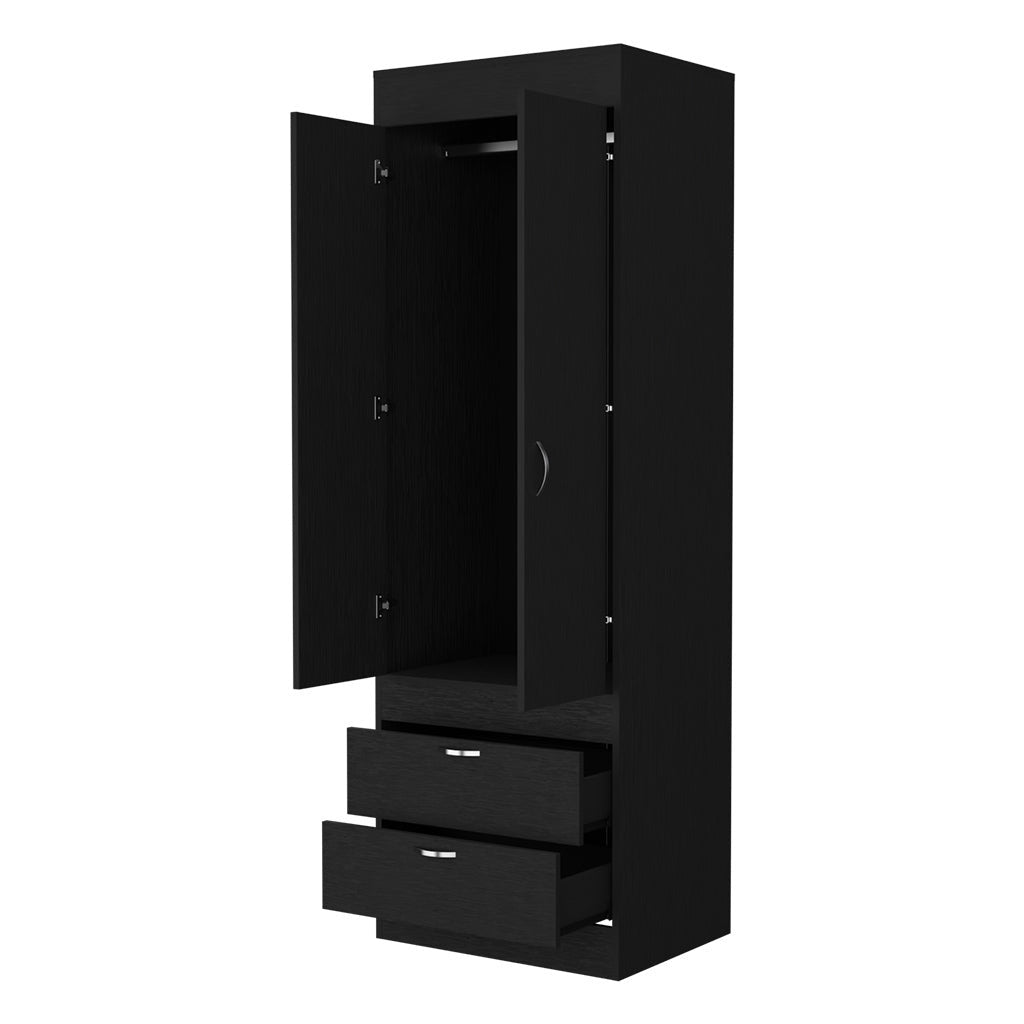 23" Black Two Drawer Dresser Homeroots Bed & Bath