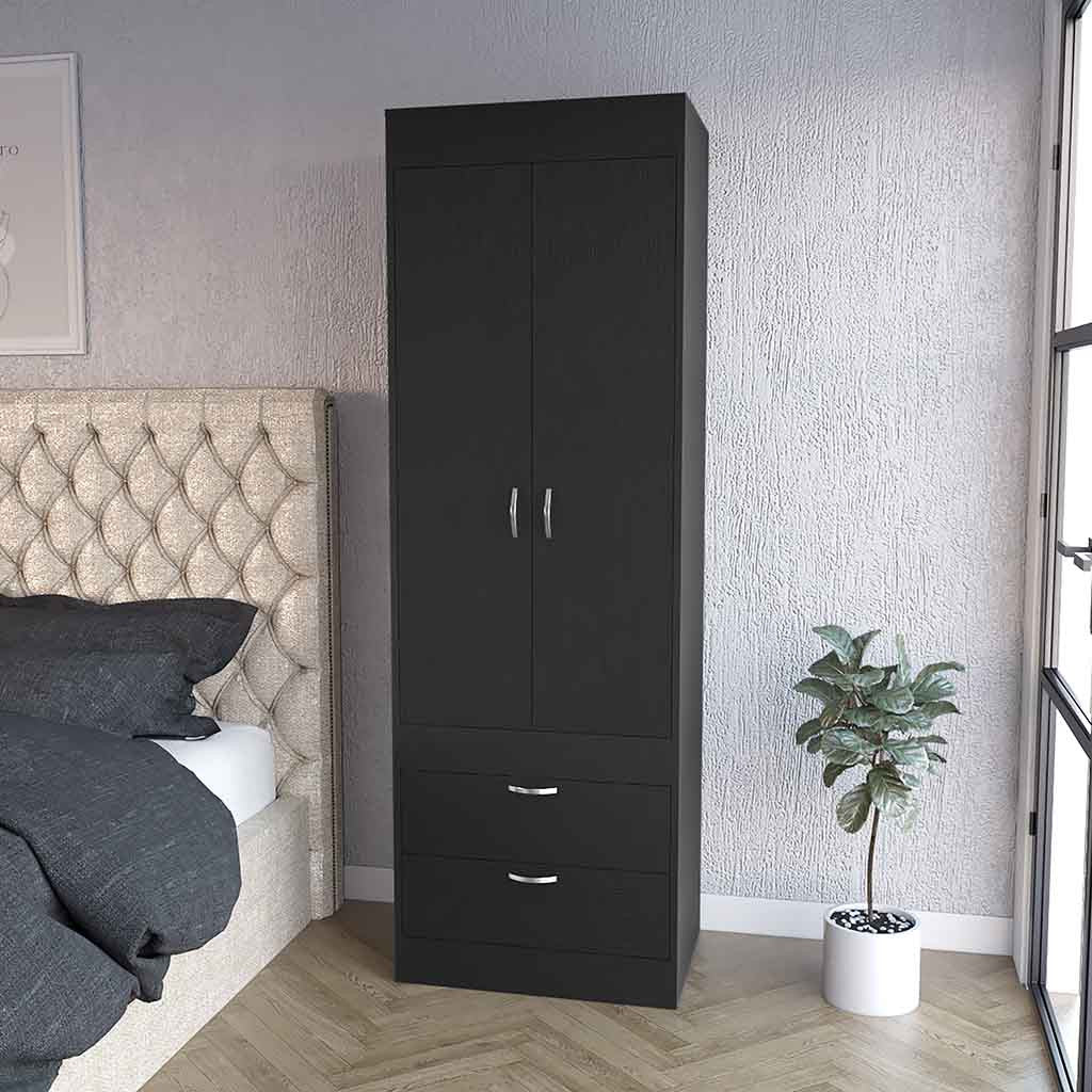 23" Black Two Drawer Dresser Homeroots Bed & Bath