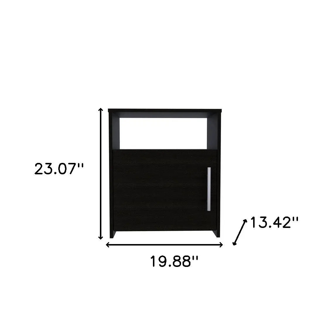 23" Black Wood Nightstand Homeroots Bed & Bath