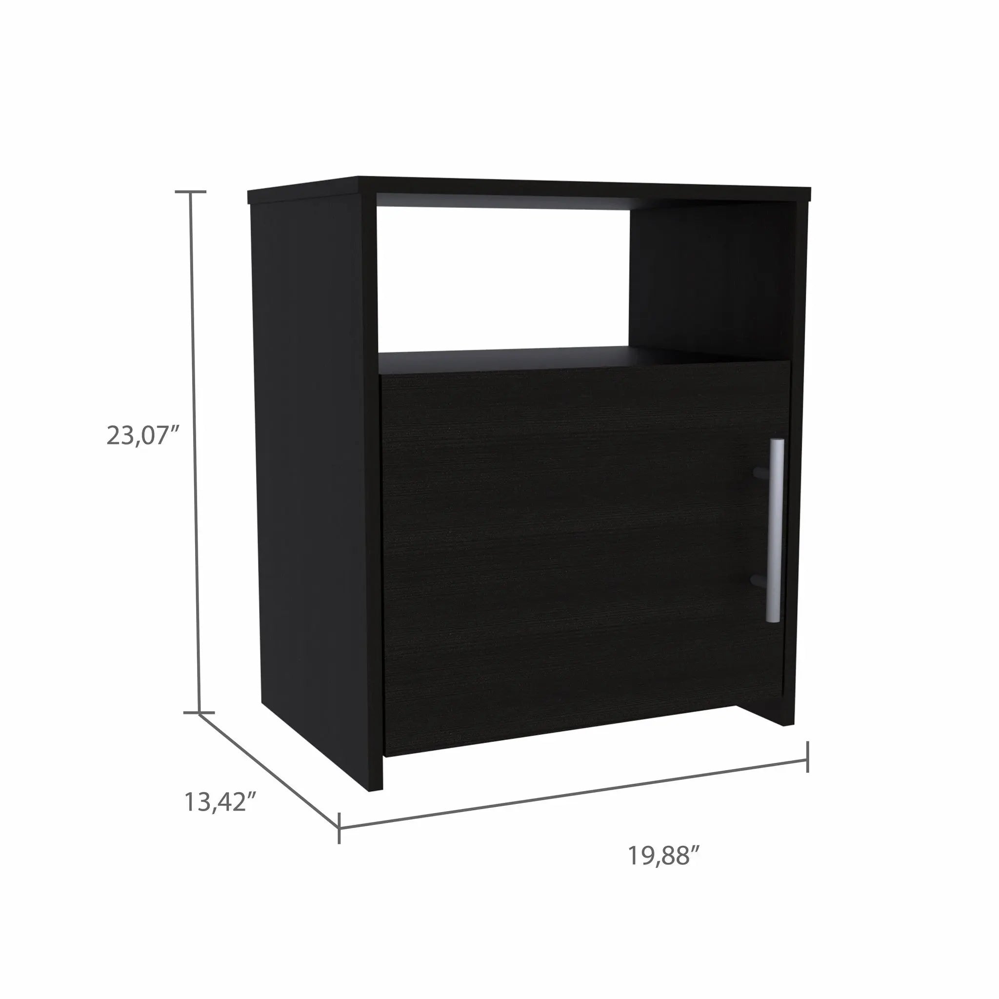 23" Black Wood Nightstand Homeroots Bed & Bath
