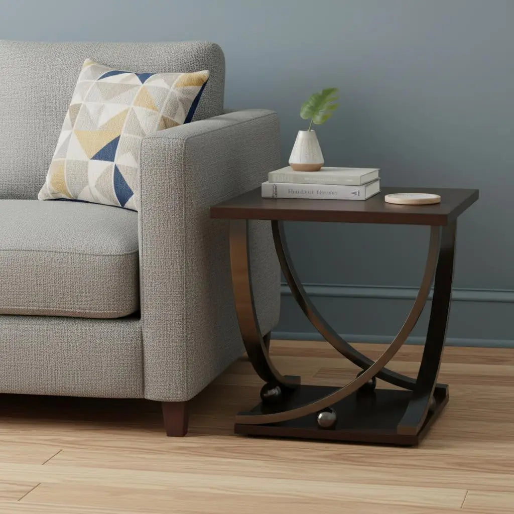 23" Black and Brown End Table Homeroots Living Room