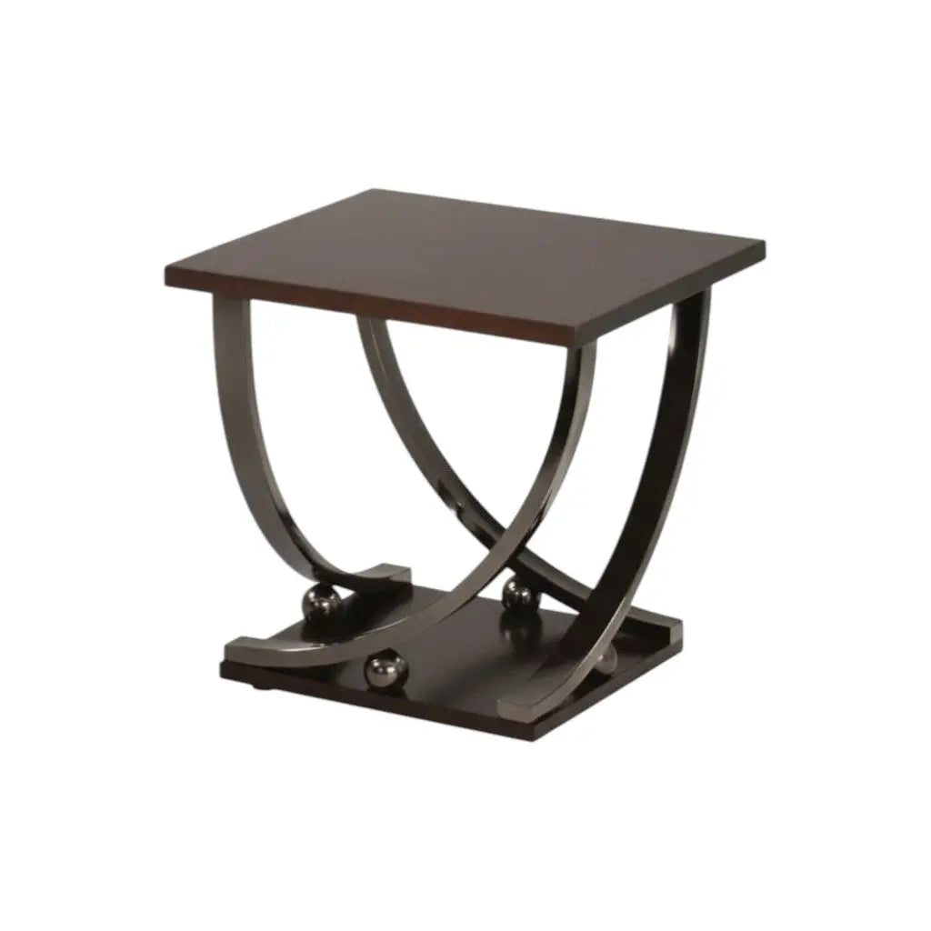 23" Black and Brown End Table Homeroots Living Room