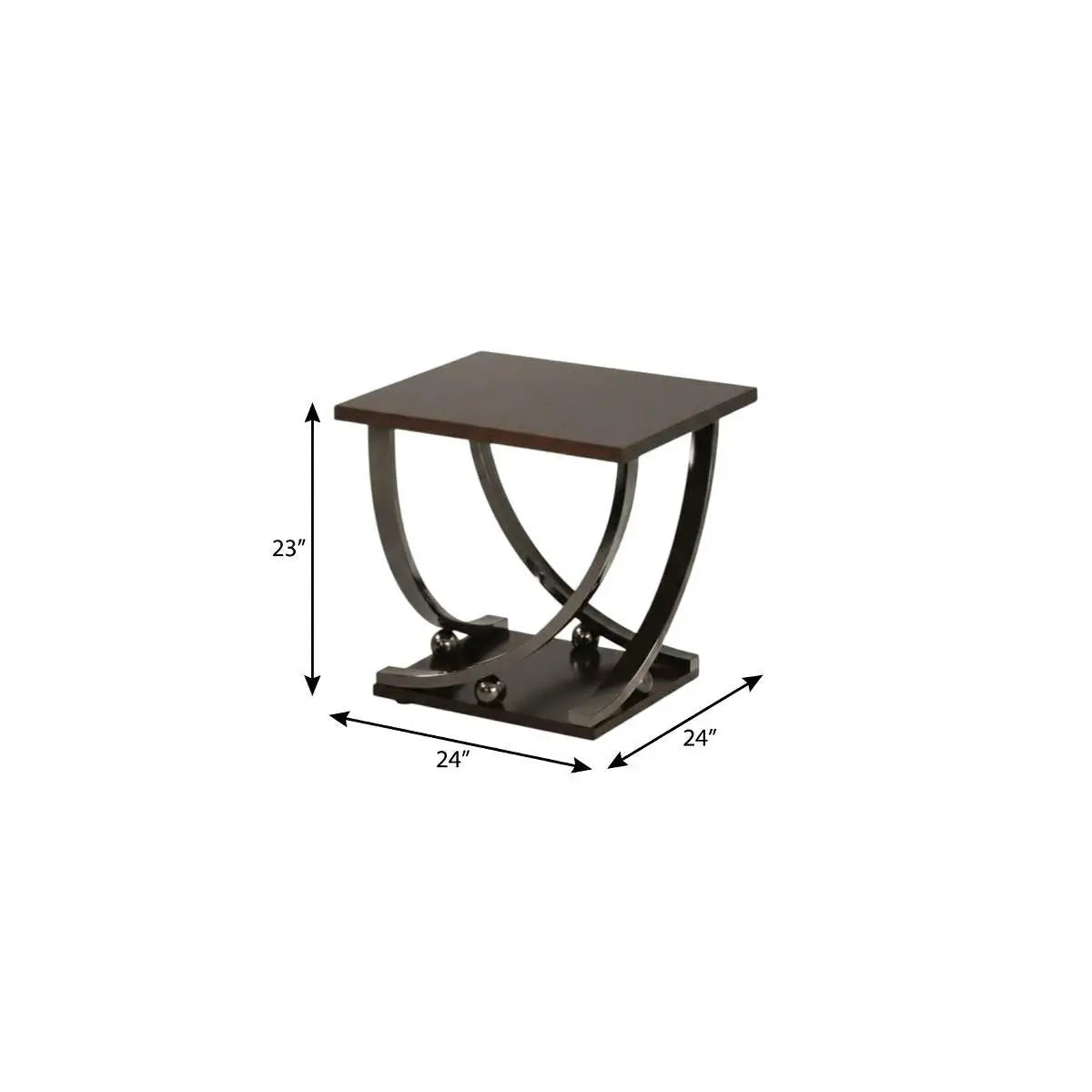 23" Black and Brown End Table Homeroots Living Room