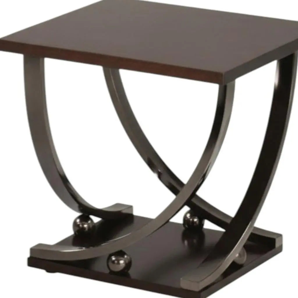 23" Black and Brown End Table Homeroots Living Room