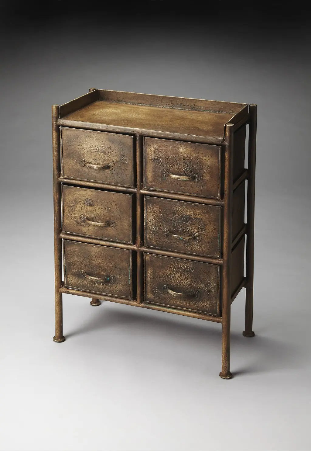 23" Bronze Metal Six Drawer Chest Homeroots Bed & Bath