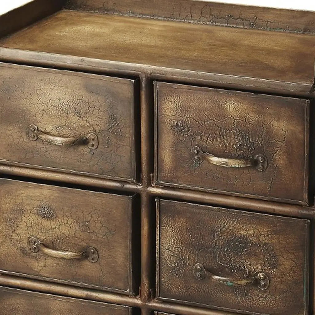 23" Bronze Metal Six Drawer Chest Homeroots Bed & Bath