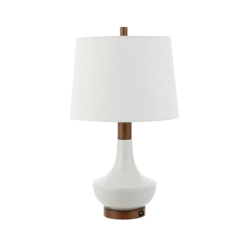 23" Brown Globe Bedside Lamp With Empire Shade Homeroots Lighting