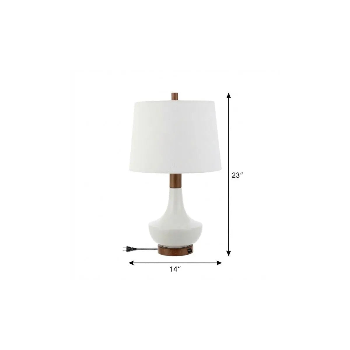 23" Brown Globe Bedside Lamp With Empire Shade Homeroots Lighting
