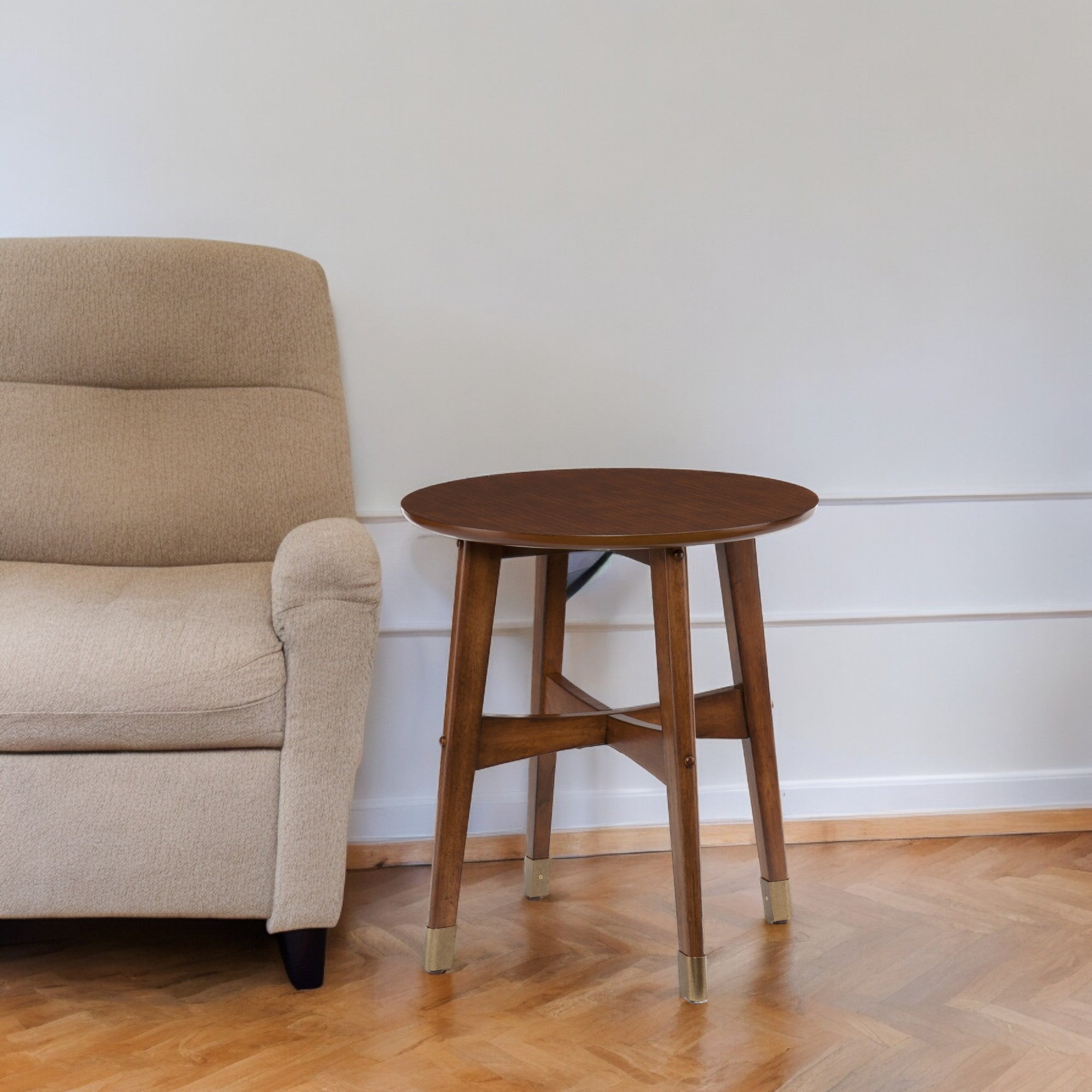 23" Brown Solid Wood End Table Homeroots Living Room