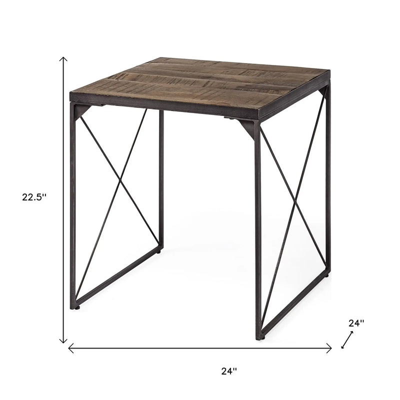 23" Brown Solid Wood Square End Table - GreatEagleInc