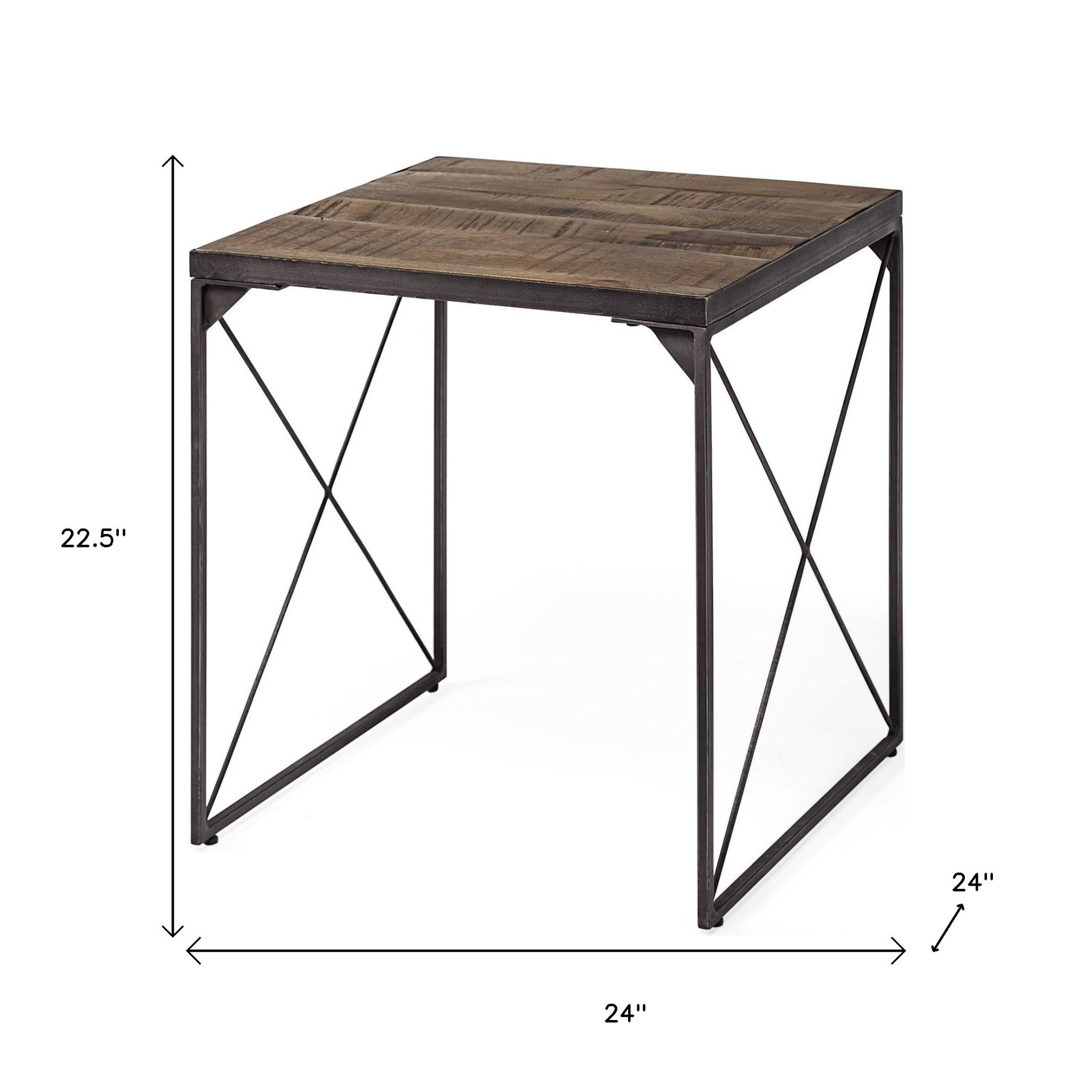 23" Brown Solid Wood Square End Table - GreatEagleInc
