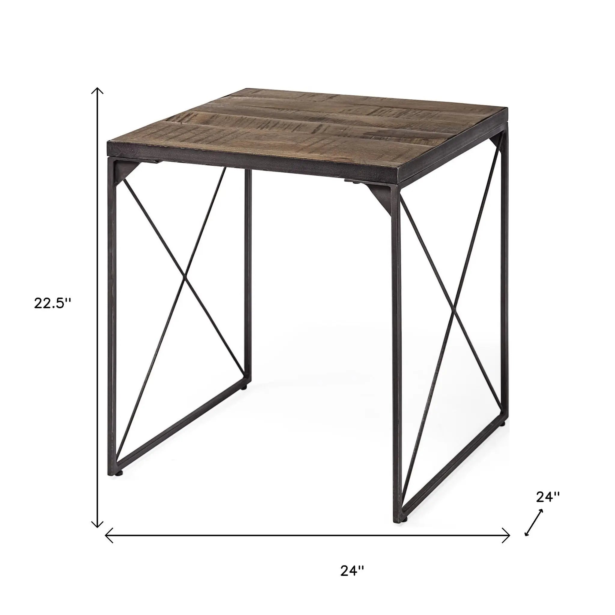23" Brown Solid Wood Square End Table - GreatEagleInc
