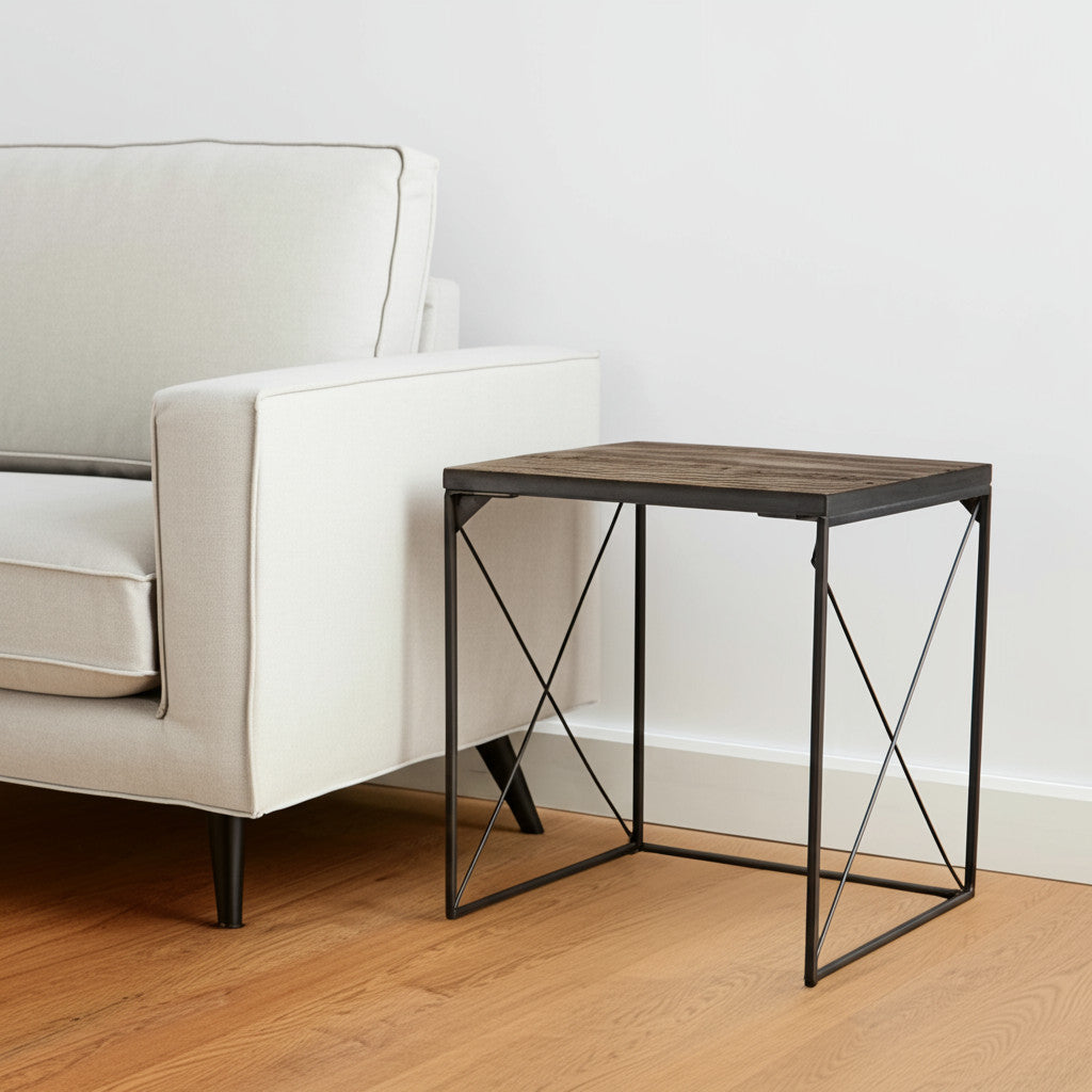 23" Brown Solid Wood Square End Table - GreatEagleInc