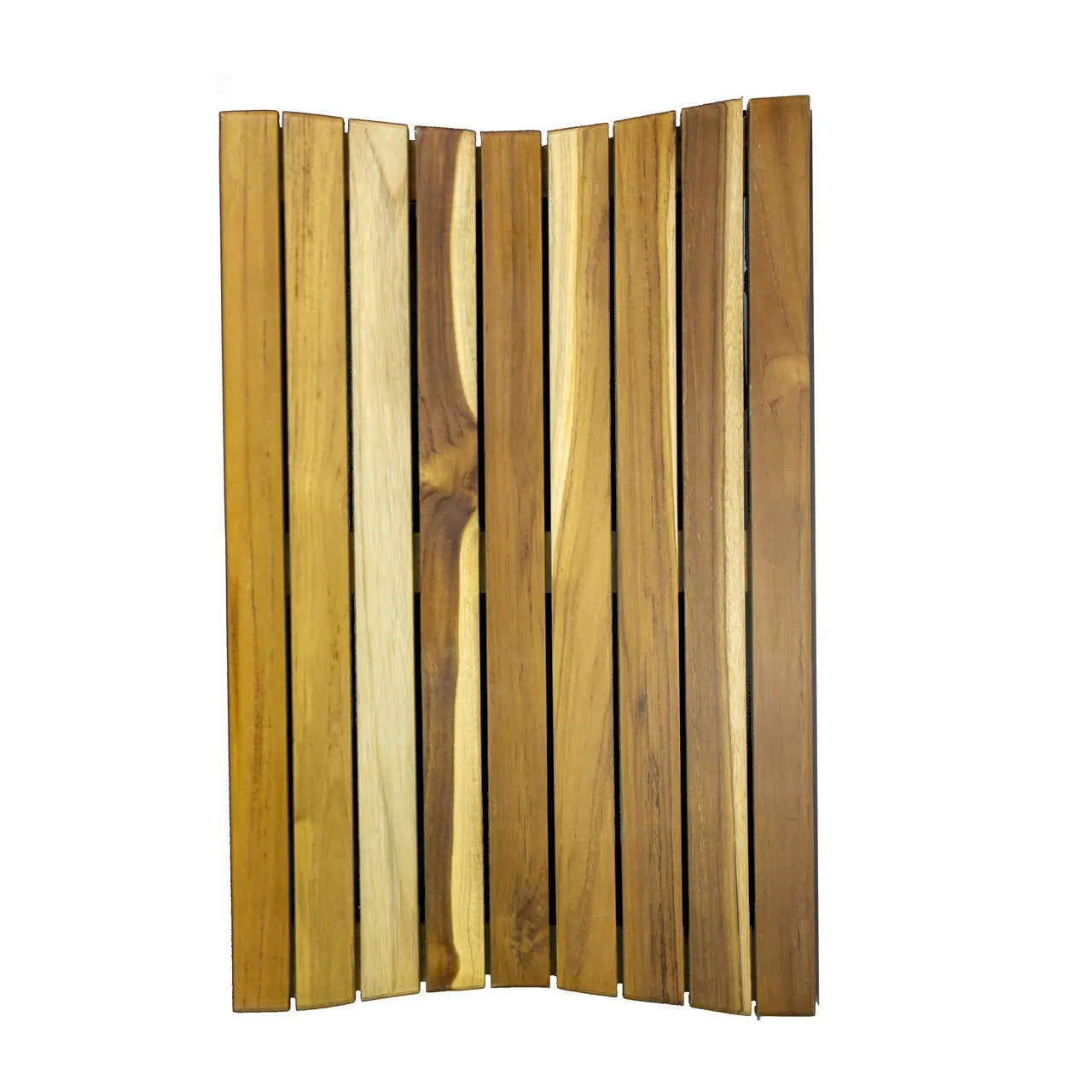 23" Brown Teak Slat Non Slip Bath Mat Homeroots Bed & Bath
