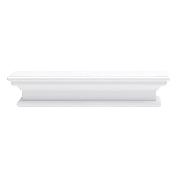 23" Classic White Floating Wall Shelf Homeroots Organization