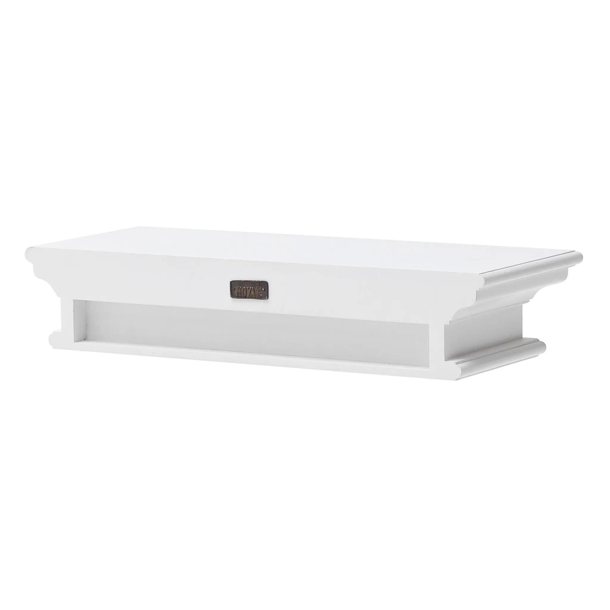 23" Classic White Floating Wall Shelf Homeroots Organization