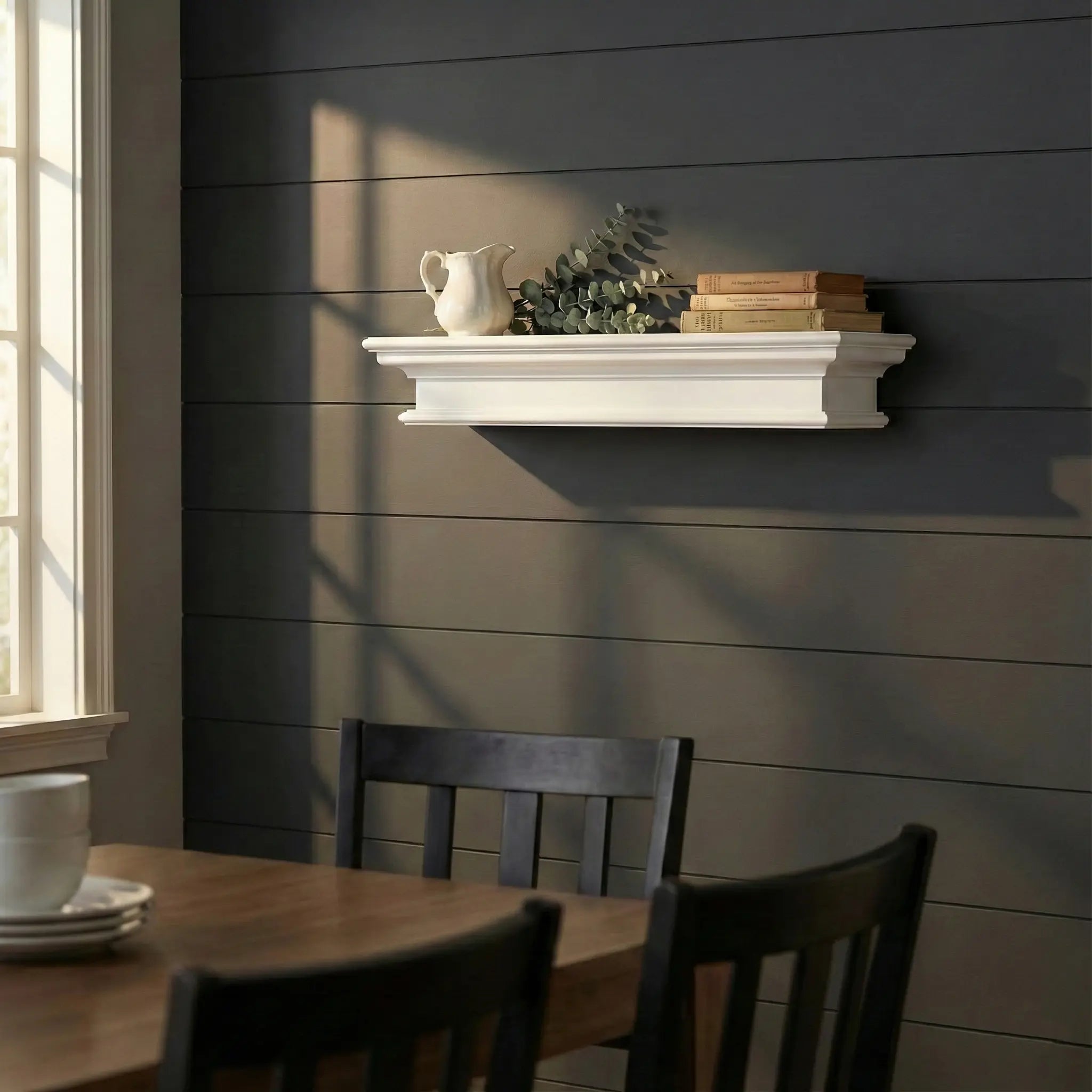 23" Classic White Floating Wall Shelf Homeroots Organization