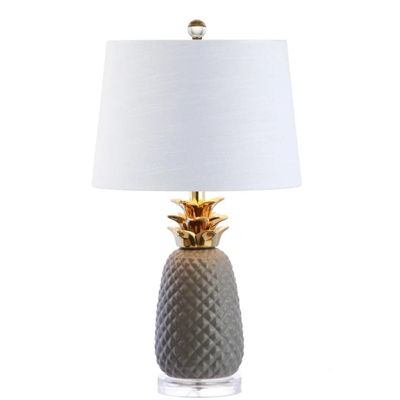 23" Clear Globe Table Lamp With Drum Shade Homeroots Lighting
