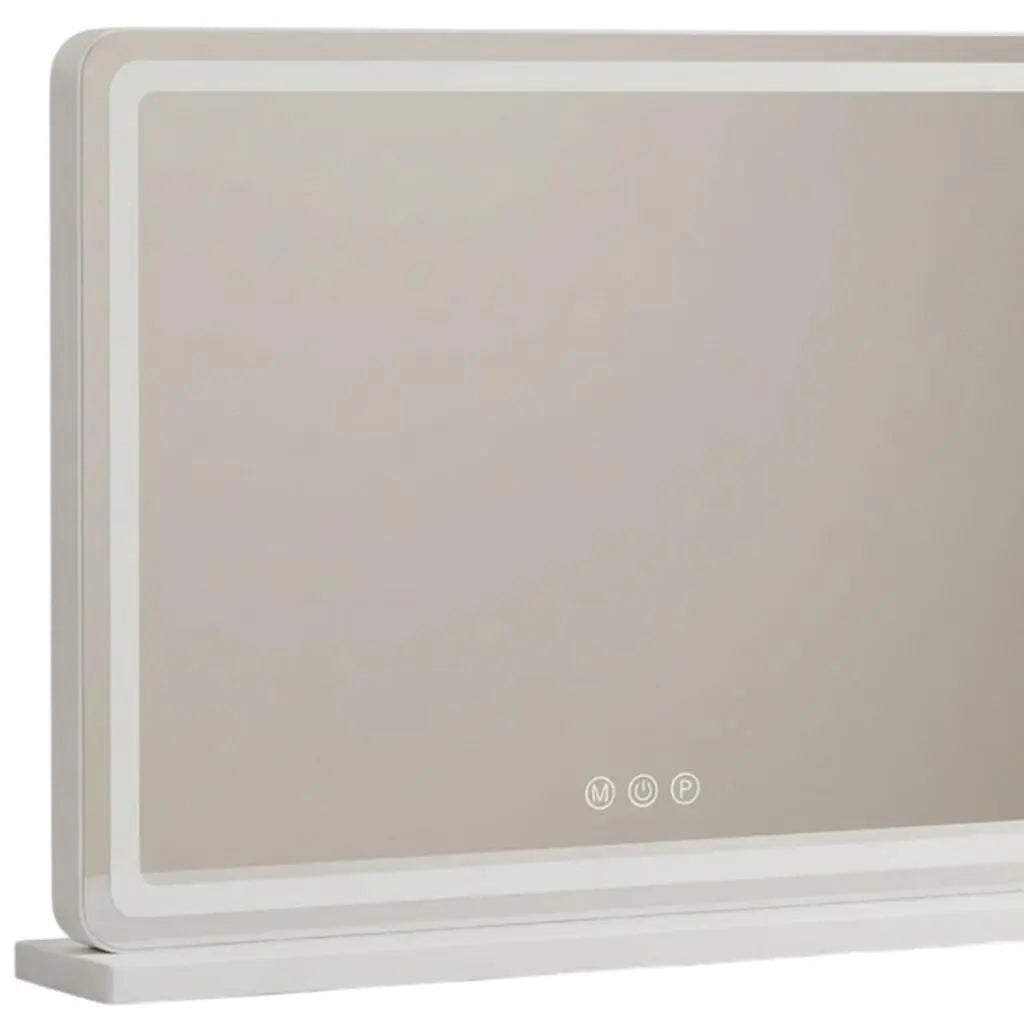 23" Clear Lighted Freestanding Frameless Makeup Shaving Tabletop Mirror Homeroots Bed & Bath