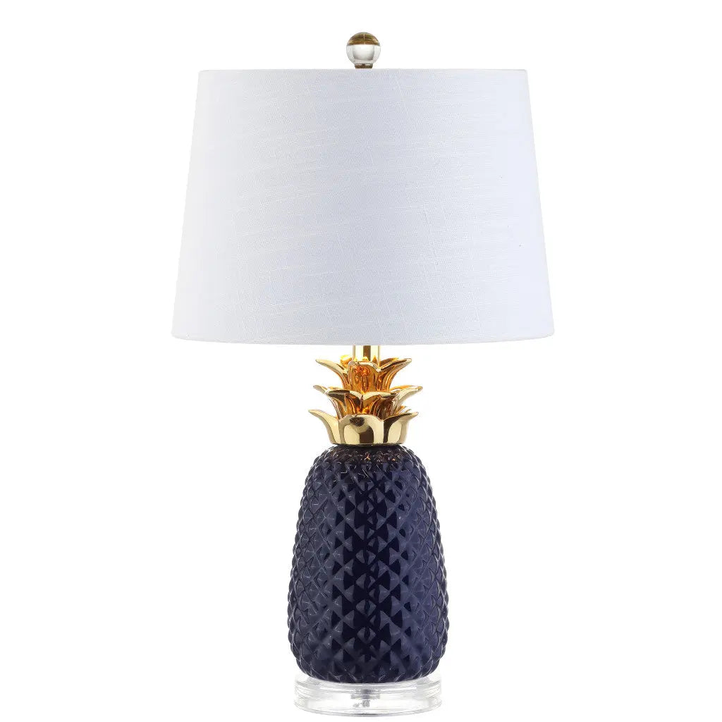 23" Clear Novelty Table Lamp With Drum Shade Homeroots Lighting
